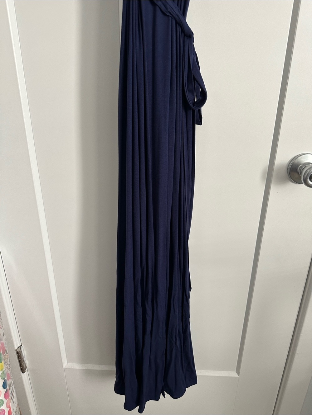 Lulu's 3/4 Sleeve Navy Blue Wrap Maxi Dress - Picture 5 of 5